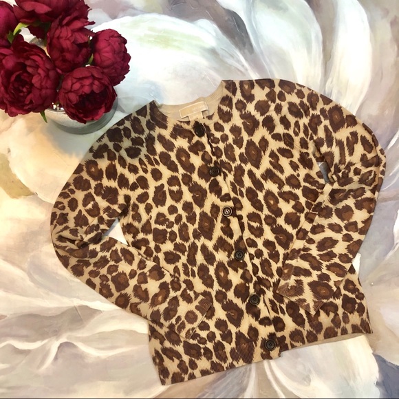 Michael Kors Sweaters - [Michael Kors] button leopard cardigan Size small.